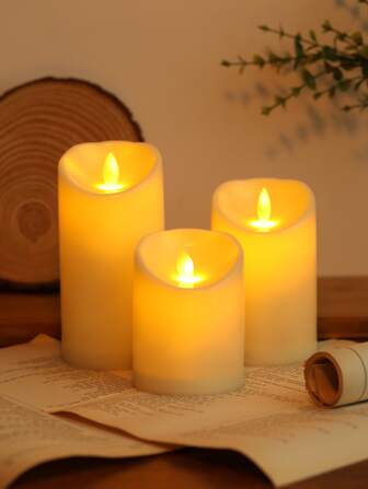 1pc Led Plastic Swing Wick Electronic Candle Lamp, Smoke-Free & Realistic Candle Lamp For Holiday, Party, Wedding Decoration