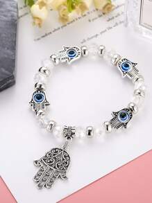 3pcs/set Evil Eye Decor Beaded Bracelet - Multicolor - View 3
