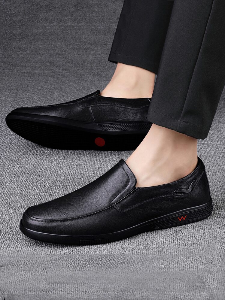 Hombres con diseño metal Mocasines slip on negro casual Mocasines - Negro - Ver 2