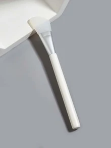 1pc Wooden Facial Brush - White - View 3