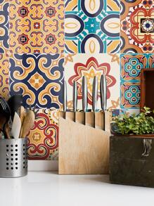 SUPSTICKER 1 cuộn nhãn dán nhà bếp chống thấm nước họa tiết cổ điển Rama trang trí, nhãn dán, decal dán tường, decal vinyl trang trí nhà cửa, vật dụng trang trí mùa xuân làm mới ngôi nhà của bạn, nhãn dán trang trí Rama - Nhiều màu - Xem 2