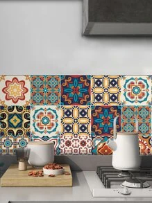 SUPSTICKER 1 cuộn nhãn dán nhà bếp chống thấm nước họa tiết cổ điển Rama trang trí, nhãn dán, decal dán tường, decal vinyl trang trí nhà cửa, vật dụng trang trí mùa xuân làm mới ngôi nhà của bạn, nhãn dán trang trí Rama - Nhiều màu - Xem 7