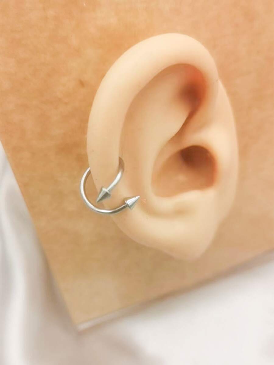 1入組圓錐裝飾耳環 - 淺灰色 - 查看 1