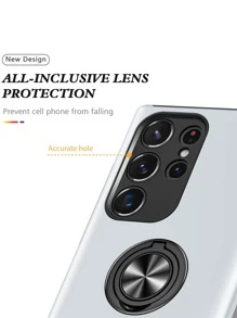 Magnetic Square Phone Case With Ring Holder Compatible With iPhone - Silver - View 4