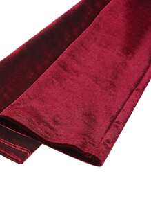 Solid Long Gloves - Burgundy - View 3