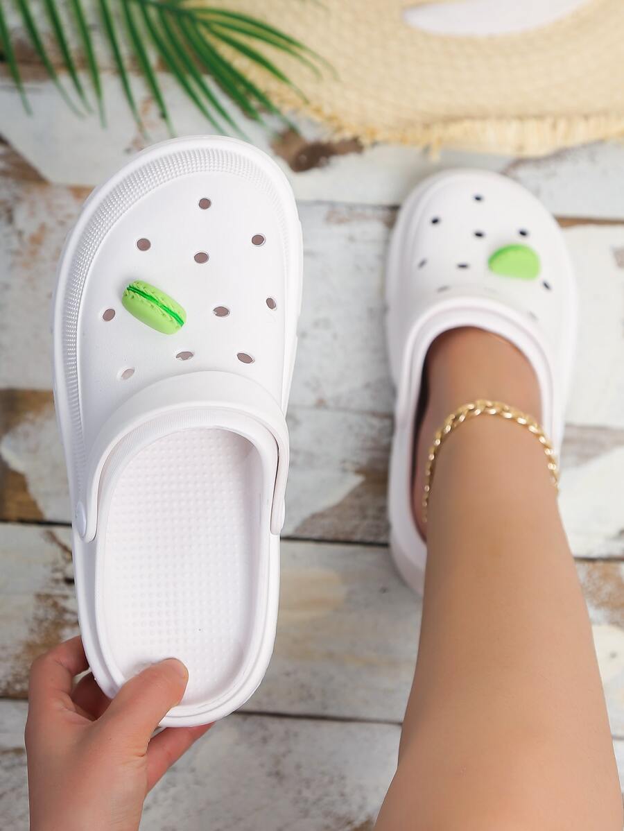 Women Cartoon Design Hollow Out Clogs Preppy White Vent Clogs | SHEIN USA