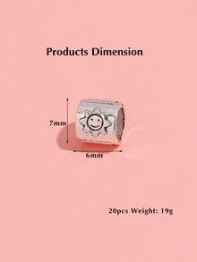 20pcs/set Sun Detail DIY Bead - Silver - View 4