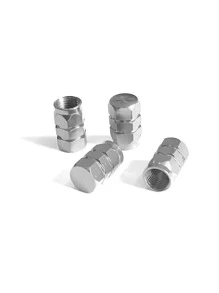4pcs Car Tire Aluminum Alloy Valve Stem Caps Silver