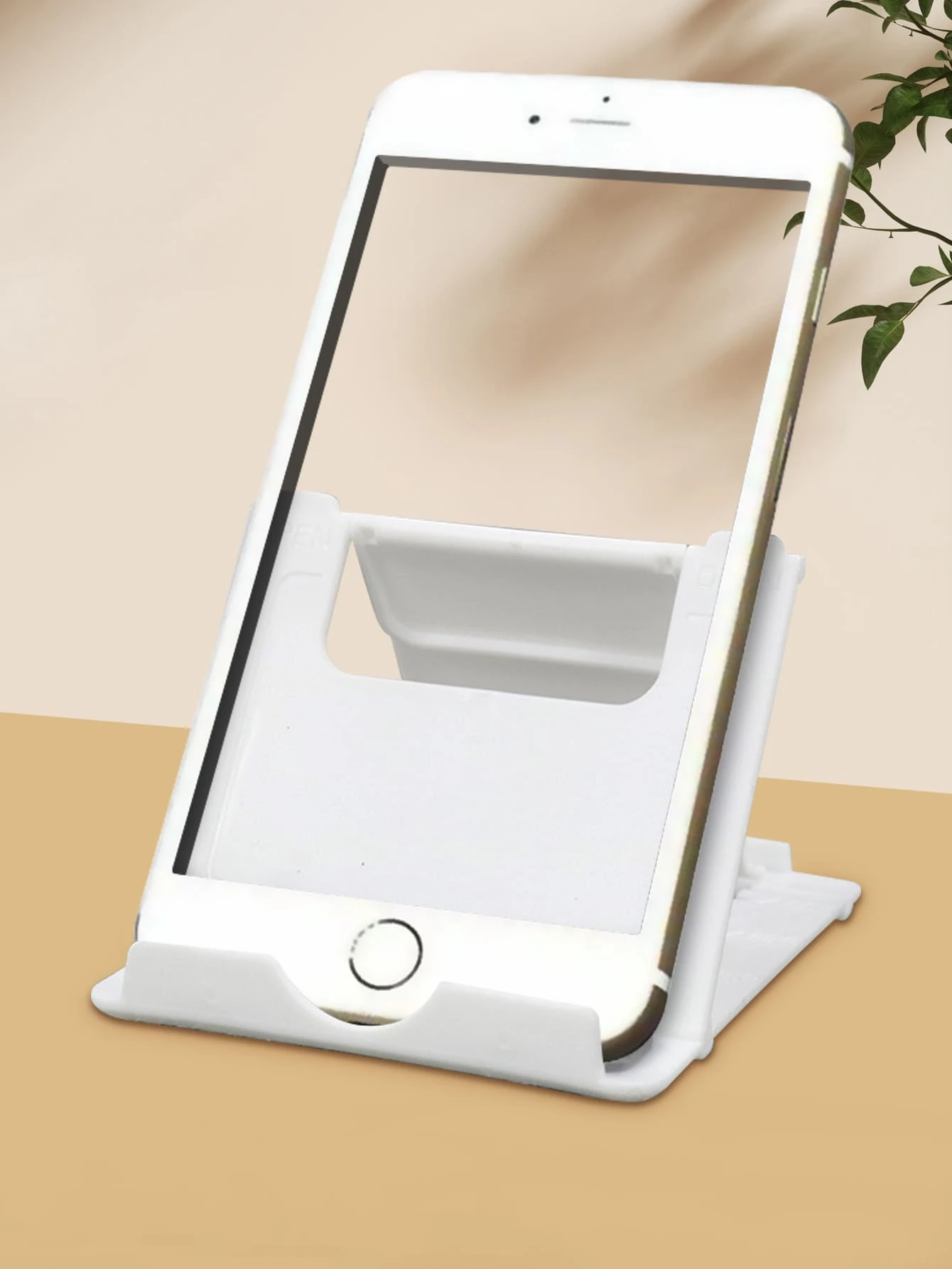 1入組手機桌子支架車支架,超薄電話架 - 白色 - 查看 1