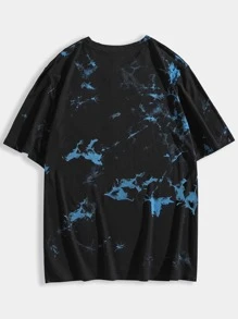 ROMWE MEN Guys Tie Dye Skeleton & Slogan Graphic Tee - Multicolor - View 2