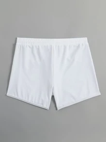 Surfspeed 男士纯色抽绳腰带沙滩/泳池泳裤，夏季 - 白色 - 查看 2