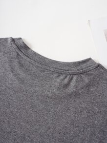 SHEIN LUNE Camiseta con estampado de bandera estadounidense - Gris - Ver 6
