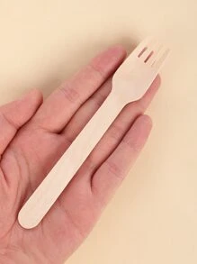 50支一次性木叉 - 卡其色 - 查看 4