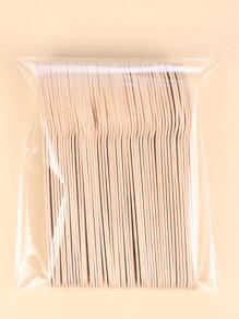 50 piezas Cuchara de madera desechable - Caqui - Ver 4