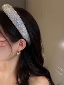 1pc Rhinestone Decor Headband - Silver - View 1