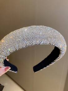 1pc Rhinestone Decor Headband - Silver - View 2