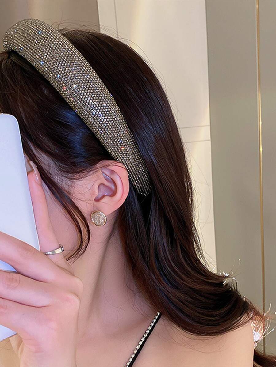 Rhinestone trang trí Headband - Vàng - Xem 1