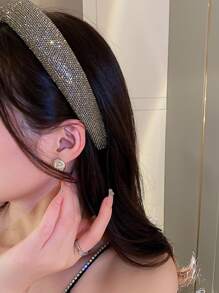 Rhinestone trang trí Headband - Vàng - Xem 4