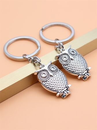2入組貓頭鷹墜飾鑰匙圈