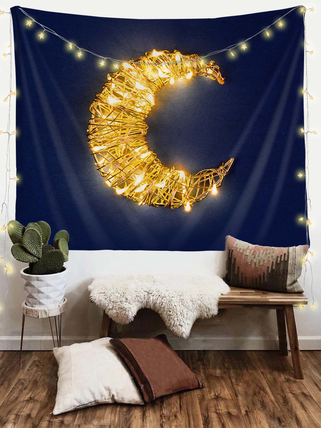 月亮印花掛毯 - 彩色 - 查看 1