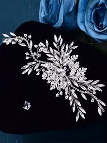 Trang trí Rhinestone Mũ cô dâu - Bạc - Xem 3