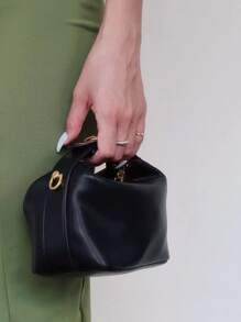 Minimalist Hobo Bag - Black - View 6
