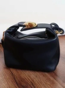 Minimalist Hobo Bag - Black - View 7
