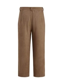 Flirla Plus Solid Straight Leg Pants - Camel - View 2