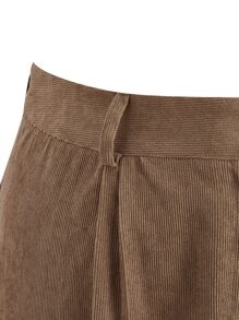 Flirla Plus Solid Straight Leg Pants - Camel - View 5