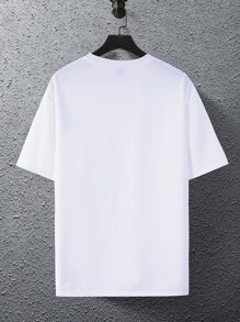 Manfinity Hypemode Lỏng lẻo phù hợp Nam Đồ họa hoạt hình và khẩu hiệu Thả vai Áo thun - trắng - Xem 4