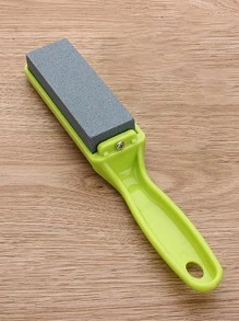 Home Kitchen Knife Sharpener High Hardness Sharpening Stone Practical Anti-Slip Base Knife Sharpening Tool 1pc - Green - View 4