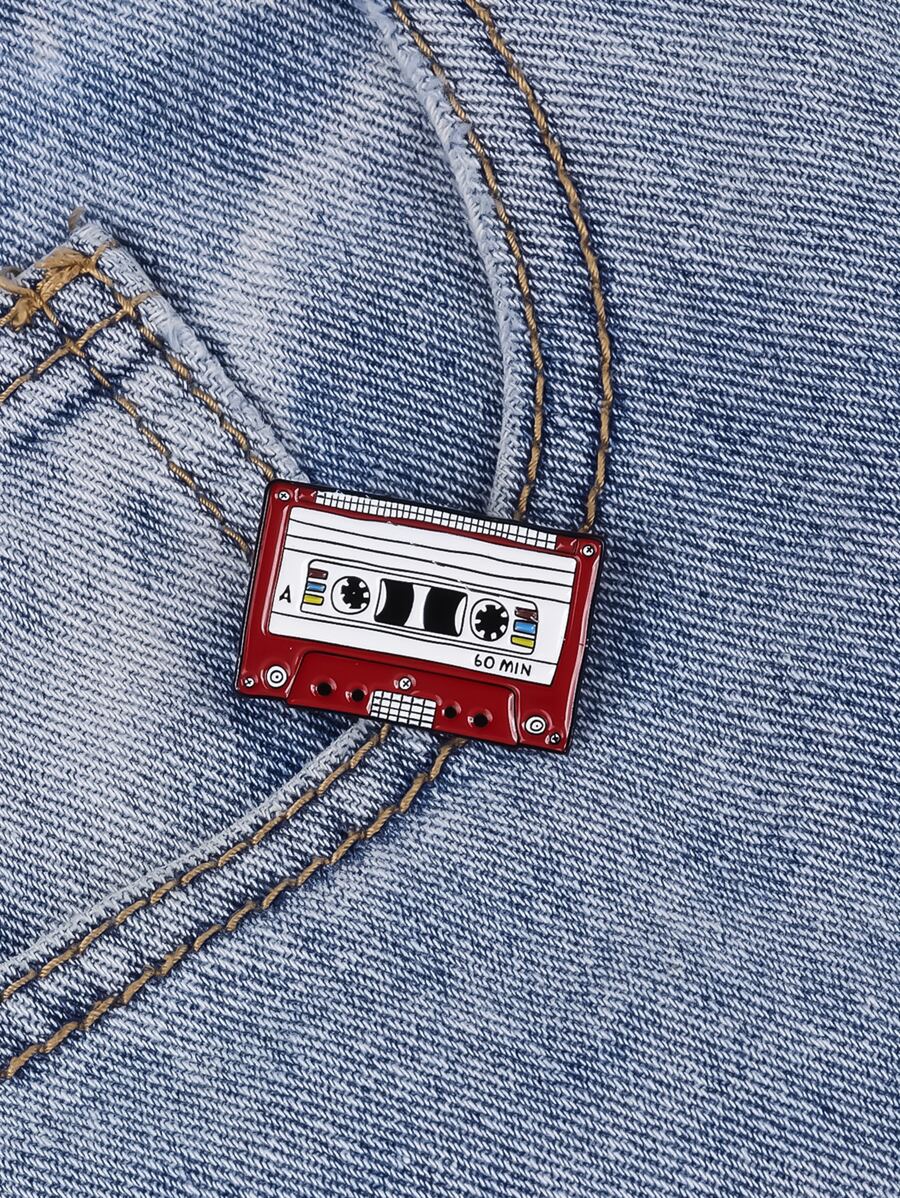 Magnetic Tape Design Brooch - Multicolor - View 1