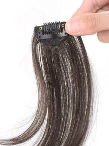 Short Straight Synthetic Hair Bangs - Chocolate Brown - View 5