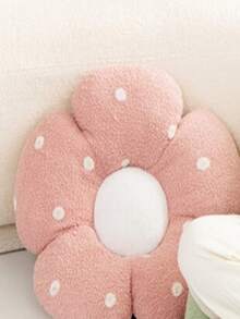 1pc Pink Decorative Pillow, Cute Flower Design Throw Pillow For Home - Pink - View 3