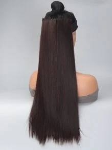 3入組夾片長款直筒合成纖維接髮