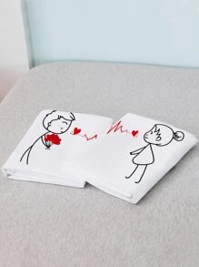 1對人像圖案枕套不附帶枕芯 - 彩色 - 查看 2