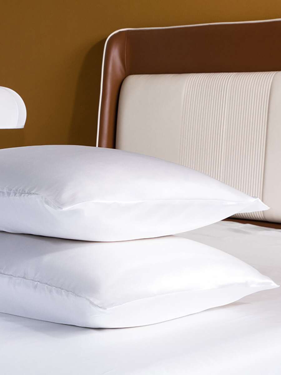 1片柔軟透氣的冰絲枕套,天藍色 - 白色 - 查看 1