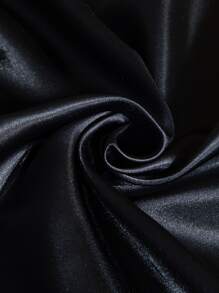 1pc Black Soft Breathable Ice Silk Satin Pillowcase - Black - View 5