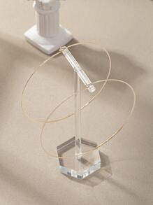 Minimalist Hoop Earrings - Yellow Gold - View 2