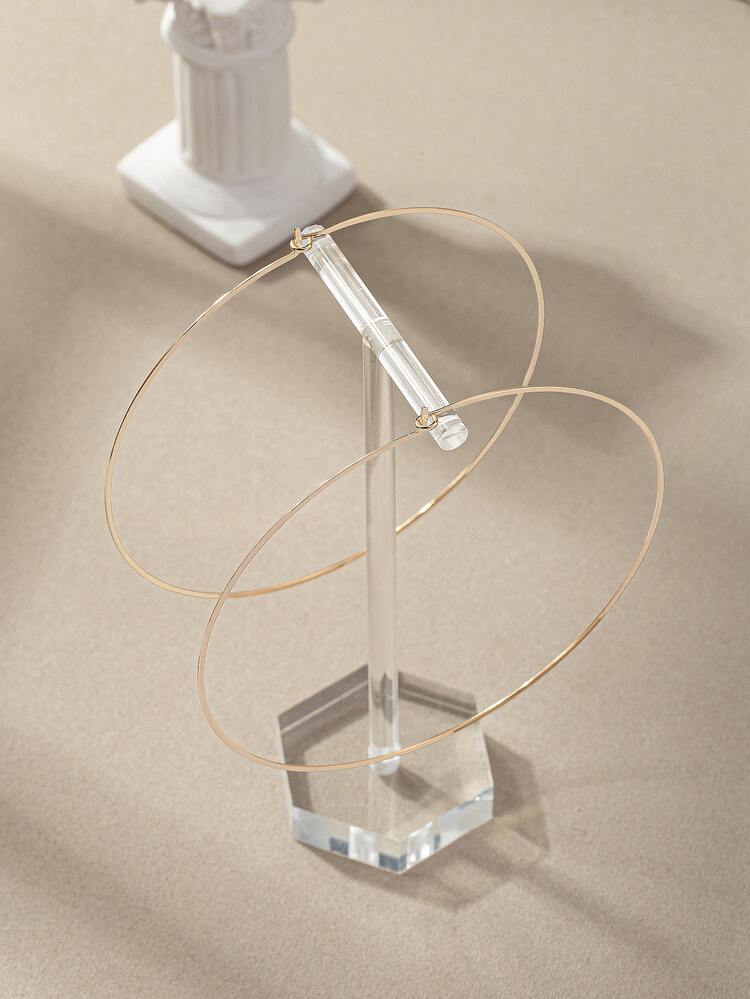 Hoa tai vòng tối giản - Vàng - Xem 2