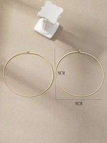 Minimalist Hoop Earrings - Yellow Gold - View 3