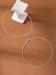 Hoa tai vòng tối giản - Bạc - Xem 2