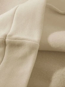 Manfinity Homme 男士字母圖案衛衣和衛褲 - 卡其色 - 查看 3