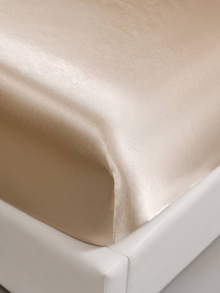 4pcs/set  Champagne Fitted Sheet Set (1 Fitted Sheet + 2 Pillowcase+ 1 Flat Sheet), Minimalist Fabric Sheet Set For Bedroom, All Season - Champagne - View 3