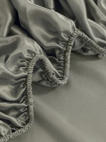 素色緞面床笠套裝不附內芯 - 灰色 - 查看 5