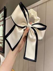 1 chiếc kẹp tóc trang trí nơ hai tông màu cho trang phục thường ngày đi chơi thanh lịch - trắng - Xem 6