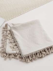 Bộ 2 Vỏ Gối Trang Trí Tua Rua Không Ruột - Màu be - Xem 7