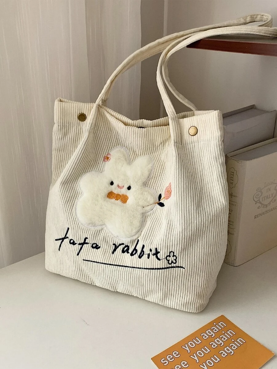 Bolsa de compras con estampado de dibujos animados - Albaricoque - Ver 1
