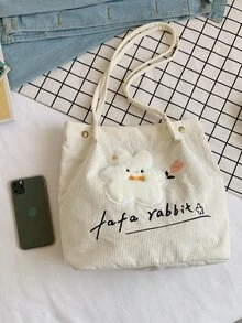 Bolsa de compras con estampado de dibujos animados - Albaricoque - Ver 2