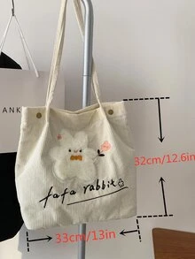 Bolsa de compras con estampado de dibujos animados - Albaricoque - Ver 3